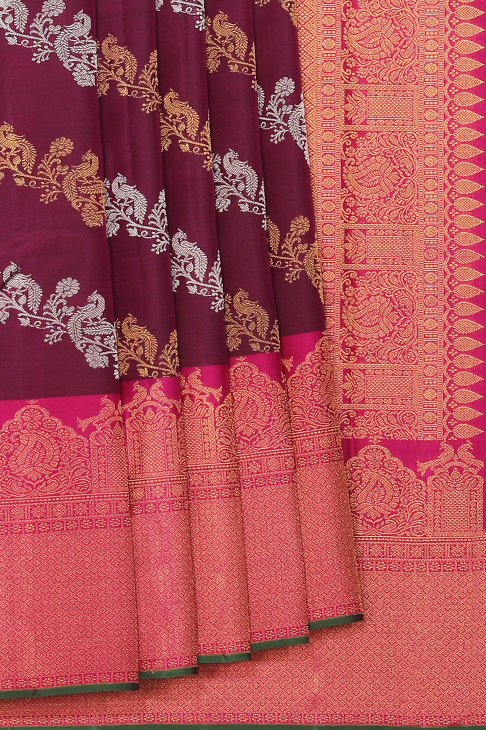 Image of Kanchipuram Silk Violet Saree